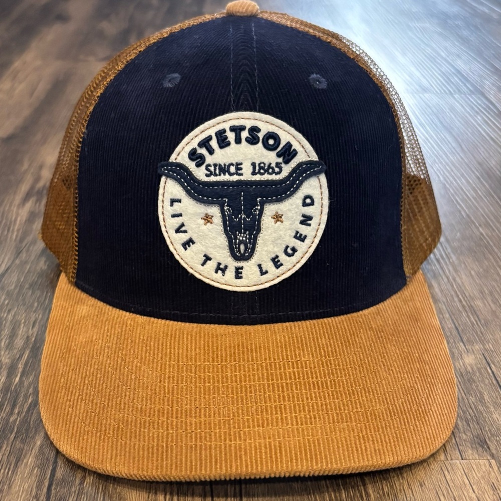 Stetson Navy and Tan Cap, baseball hat, SnapBack
